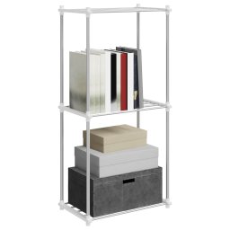 vidaXL Buisvormige plank met opslag Wit 42,5 x 27 x 91,5 cm Aluminium