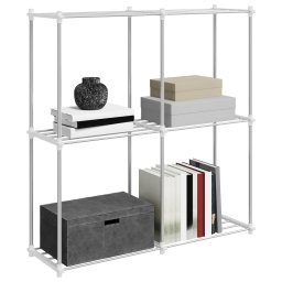 vidaXL Buisvormige plank met opslag Wit 86 x 27 x 90 cm Aluminium