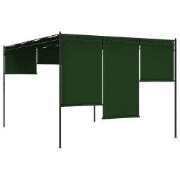 vidaXL Paviljoen 4 x 3 x 2,3 m Groen Polyester en staal