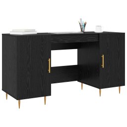 vidaXL Bureau Zwart eiken Bewerkt hout