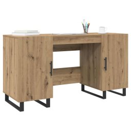 vidaXL Bureau artisanaal eikenkleurig Bewerkt hout 140 x 50 x 75 cm