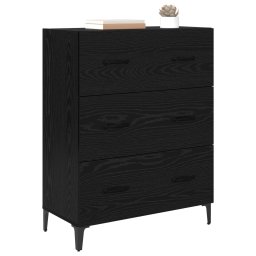 vidaXL Dressoir Zwart Eiken 69,5 x 34 x 90 cm Gemonteerd hout en ijzer