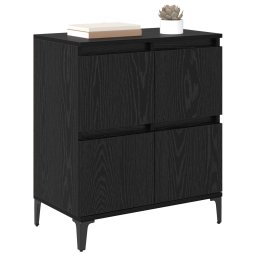 vidaXL Dressoir Zwart Eiken 60 x 35 x 70 cm Gemonteerd hout en ijzer