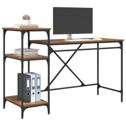 vidaXL Bureau Oud Hout Bewerkt hout 135 x 50 x 90 cm