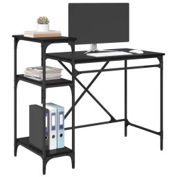 vidaXL Bureau Zwart Eiken Bewerkt hout 105 x 50 x 90 cm