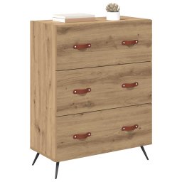 vidaXL Ladekast 3-Lade Artisan Eik 69,5 x 34 x 90 cm