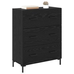 vidaXL Dressoir Zwart Eiken 69,5 x 34 x 90 cm Gemonteerd hout en ijzer