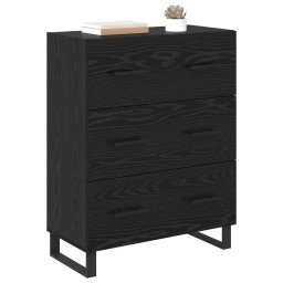 vidaXL Dressoir Zwart Eiken 69,5 x 34 x 90 cm Gemonteerd hout en ijzer