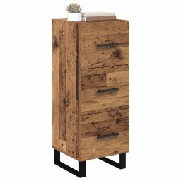 vidaXL Dressoir Oud Hout 34,5 x 34 x 90 cm Gemonteerd hout en ijzer