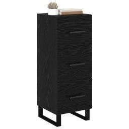 vidaXL Dressoir Zwart Eiken 34,5 x 34 x 90 cm Gemonteerd hout en ijzer
