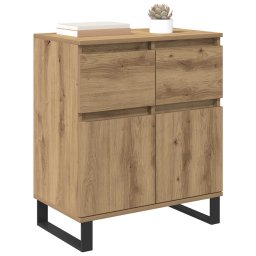 vidaXL Dressoir Artisan Eiken 60 x 35 x 70 cm Gemonteerd hout en ijzer