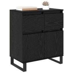 vidaXL Dressoir Zwart Eiken 60 x 35 x 70 cm Gemonteerd hout en ijzer