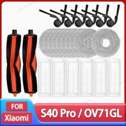 GIOIO Voor Xiaomi S40 Pro/OV71GL Robot Stofzuiger Onderdelen Accessoires Hoofdborstel Zijborstel Hepa Filter Mop Doek Vervanging reserveonderdelen 2 Mop Trays