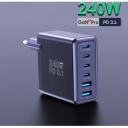 Ueetop PD3.1 USB-C oplader 240 W hoge snelheid snel opladen 6 poorten GaN oplader voor iPhone Samsung MacBook Pro Air Lenovo laptops
