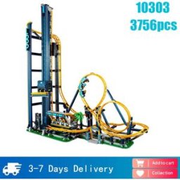WSUEL 3756 stuks Loop Coaster Bouwsteen Park Model Bricks Speelgoed Voor Kinderen Volwassenen Verjaardag Kerstcadeau Compatibel Met Set 10303 3756pcs No Box