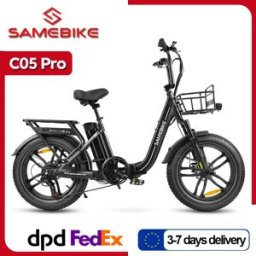 Samebike C05 Pro Opvouwbare Elektrische Fiets met 36V 13Ah Verwijderbare Batterij, 20 x 4.0" Vetbanden Mountain E-Bike voor Volwassenen White