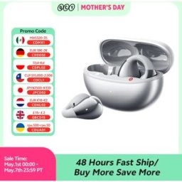 QCY Crossky C30S Open oor draadloze koptelefoon Hi-Res met LDAC oorclip oordopjes Bluetooth 6.0 Clip op OWS sporthoofdtelefoon 40 uur RED