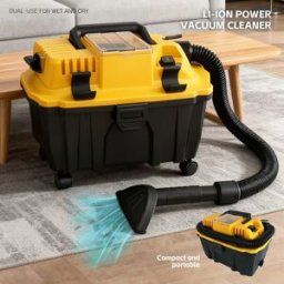 LANXSTAR Borstelloze lithium-ion draadloze stofzuiger Draagbare nat- en droogstofzuiger Zeer zuigstofzuiger voor DeWalt-batterij No Battery