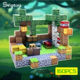 Svintora Magnetische bouwstenen Mine World Magnet Cube Brick Sets Beste cadeau voor jongens meisjes kinderen 3+ DIY Pixel-stijl speelgoed 160PCS + 5 Random Dolls