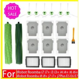 NONE Belangrijkste Zijborstel Hepa Filter Stofzak Voor iRobot Roomba i3 i4 i6 i7 i8 j7 E5 E6 E7 Onderdelen Robot Stofzuiger Accessoires 17pcs 11