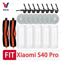HAOYUNMA Voor Xiaomi S40 PRO/OV71GL Robot stofzuiger Accessoires Belangrijkste Zijborstel Mop Doek Filter Stofzak Vervangende Onderdelen Lichtgrijs