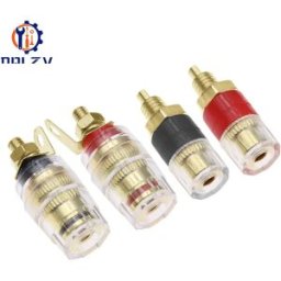 DQLZV Hoogwaardige messing kristallen bindende post 4 mm banaanstekker voor versterker en luidsprekerterminalconnector Standard Red
