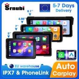 Srnubi Motorcycle Carplay Android Auto IP67 Waterdichte Digitale Motorfiets Dashboard Scherm GPS Navigatie Motobike Accessoires 8.1 inch