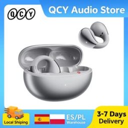 QCY Crossky C30S Open oordopjes, draadloos, Bluetooth 6.0, clip-on, LDAC Hi-Res audio, dubbele verbinding, 40 uur speeltijd, IPX5, sport-/hardloopoordopjes RED