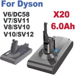 powtree 6.0Ah Vervangende Batterij voor Dyson V8 V10 Serie SV12 DC62 DC58 SV10 V6 V7 Absolute Pluizige Dieren Stofzuiger Batterij 20pc V10 6.0