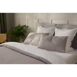 Emma Percal Dekbedovertrek 240x220 cm Wit & Lichtgrijs