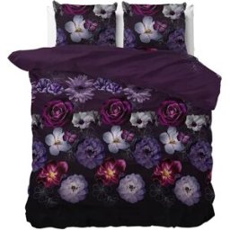 Sleeptime Dekbedovertrek Magic Flower Paars - Eenpersoons 140 x 200/220 cm + 1 kussensloop