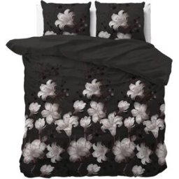 Sleeptime Dekbedovertrek Dark Flower Zwart - Lits-jumeaux 240 x 200/220 cm + 2 kussenslopen