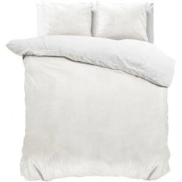 Sleeptime Dekbedovertrek Velvet Uni Wit - Lits-jumeaux 240 x 200/220 cm + 2 kussenslopen