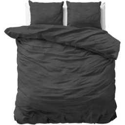 Dreamhouse Dekbedovertrek Stone Washed Antraciet - Eenpersoons 140 x 200/220 cm + 1 kussensloop