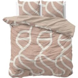 Sleeptime Dekbedovertrek Clay Contours Perzik - Tweepersoons 200 x 200/220 cm + 2 kussenslopen