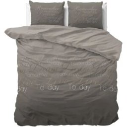 Sleeptime Dekbedovertrek Live Today Taupe - Tweepersoons 200 x 200/220 cm + 2 kussenslopen