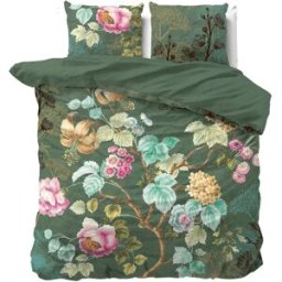 Dreamhouse Dekbedovertrek Chanda Olijfgroen - Eenpersoons 140 x 200/220 cm + 1 kussensloop