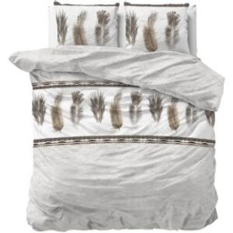 Sleeptime Dekbedovertrek Feathers 3 Grijs - Lits-jumeaux 240 x 200/220 cm + 2 kussenslopen