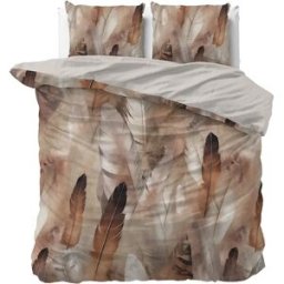 Dreamhouse Dekbedovertrek Feathura Taupe - Lits-jumeaux 240 x 200/220 cm + 2 kussenslopen