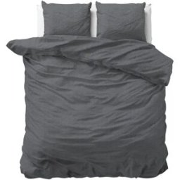Sleeptime Dekbedovertrek Jason Antraciet - Eenpersoons 140 x 200/220 cm + 1 kussensloop