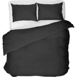 Primaviera DeLuxe Dekbedovertrek Uni Egyptisch Katoen Zwart - Tweepersoons 200 x 200/260 cm + 2 kussenslopen