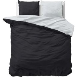 Sleeptime Dekbedovertrek Twin Face Zwart Wit - Lits-jumeaux 240 x 200/220 cm + 2 kussenslopen