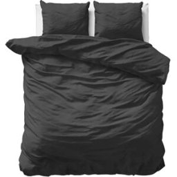 Primaviera DeLuxe Dekbedovertrek Uni Satijn Zwart - Tweepersoons 200 x 200/220 cm + 2 kussenslopen