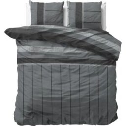 Sleeptime Dekbedovertrek Kees Antraciet - Lits-jumeaux 240 x 200/220 cm + 2 kussenslopen