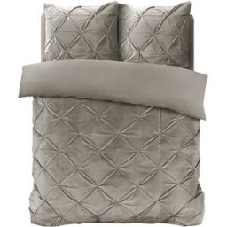 Sleeptime Dekbedovertrek Velvet Pintuck Zand - Eenpersoons 140 x 200/220 cm + 1 kussensloop
