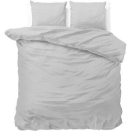Sleeptime Dekbedovertrek Satin Point Grijs - Tweepersoons 200 x 200/220 cm + 2 kussenslopen