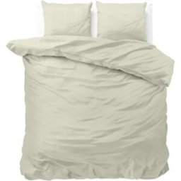 Sleeptime Dekbedovertrek Satin Point Crème - Eenpersoons 140 x 200/220 cm + 1 kussensloop