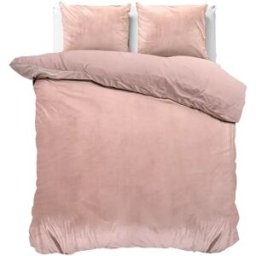Sleeptime Dekbedovertrek Velvet Uni Roze - Lits-jumeaux 240 x 200/220 cm + 2 kussenslopen