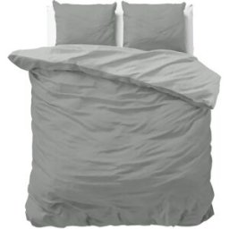 Sleeptime Dekbedovertrek Twin Face Grijs Antraciet - Eenpersoons 140 x 200/220 cm + 1 kussensloop