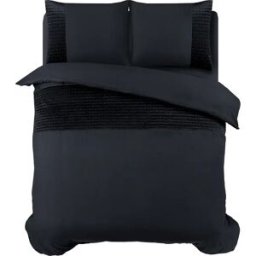 Sleeptime Dekbedovertrek Velvet Band Zwart - Eenpersoons 140 x 200/220 cm + 1 kussensloop